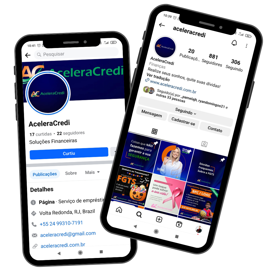 Celular com redes sociais